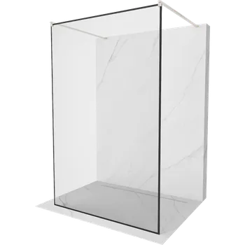 Mexen Kioto samostatně stojící sprchová stěna 120 x 200 cm, černý rám 8 mm, kartáčovaný nikl - 800-120-002-97-70 Sprchové stěny