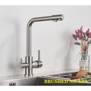 Ochranný vodní filtr Trojcestná dřezová vodovodní baterie Stena kartáčovaný NIKL