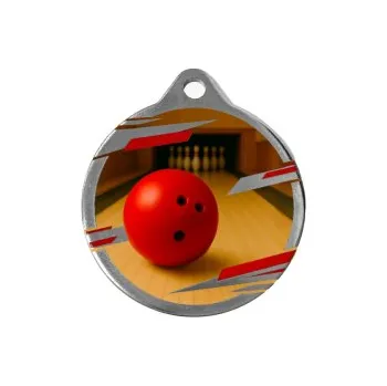 Bowlingová medaile UV50009 - 50 mm, Stříbro