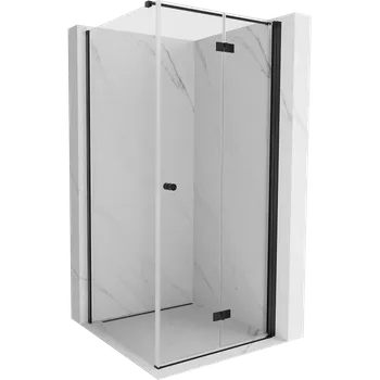Mexen Mist-F skládací sprchový kout pravý 100 x 100 cm, transparentní, černá - 8A6T-100-100-70-00-P Sprchové kouty