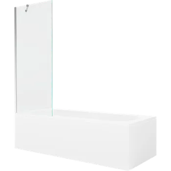 Vana Mexen Vega obdélníková vana 160 x 70 cm s krytem a jednokřídlou zástěnou 70 cm, transparentní, chrom - 550116070X9507000001 Vany se zástěnou