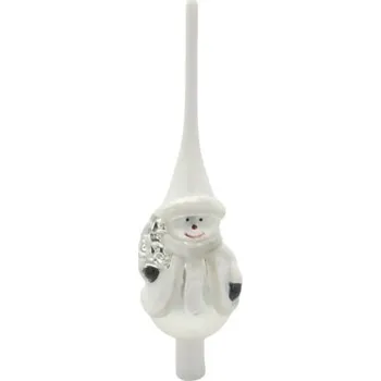 Vánoční ozdoba Vánoční ozdoba špička sněhulák 27 cm bílá