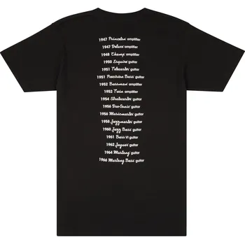 Fender Logo Date Back Tee Black S + prodloužená záruka 3 roky