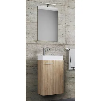 Koupelnový nábytek Vcm Koupelnová sestava Slito se zrcadlem a osvětlením, sonoma dub