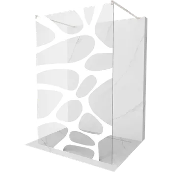 Mexen Kioto volně stojící sprchová stěna 110 x 200 cm, bílá vlna 8 mm, broušený nikl - 800-110-002-97-97 Sprchové stěny