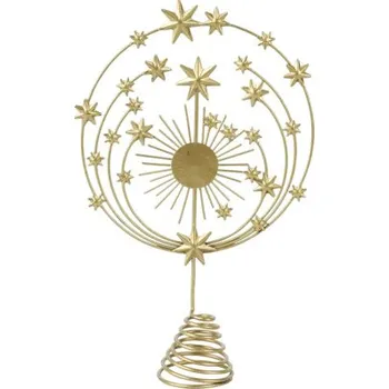 Vánoční dekorace Vánoční špička na stromek hvězdná obloha 28 cm zlatá