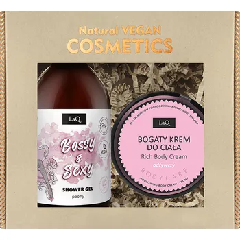 Tělový krém LaQ PEONY sada: sprchový gel, 500 ml + tělový krém, 200 ml