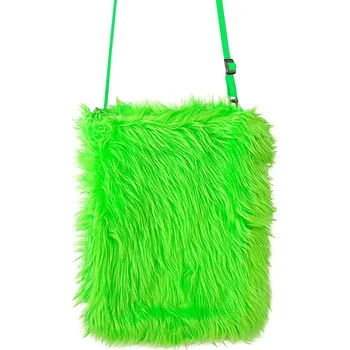 Neonově zelená plyšová kabelka