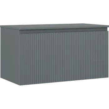 Koupelnový nábytek Mexen Rivel koupelnová skříňka pod umyvadlo 90 cm s deskou, 1 zásuvka, rýhovaná, grafit mat - 91A20-09047-1-BFC66 Koupelnové skříňky