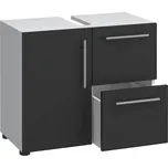 Vcm Koupelnová skříňka Flandu pod umyvadlo, černá/bílá