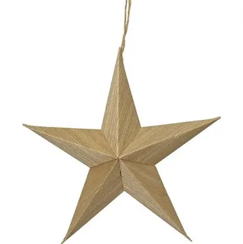 Vánoční dekorace Vánoční dekorace hvězda závěsná papírová Ø 15 cm béžová