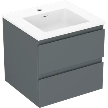 Koupelnový nábytek Mexen Orio koupelnová skříňka 50 cm s umyvadlem Otis, 2 zásuvky, grafit mat/bílá mat - 91A10-05047-2-BFF66-W18M01 Skříňky s umyvadlem