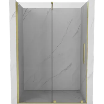 Mexen Velar sprchové dveře posuvné 140 cm, transparentní, zlaté kartáčované - 871-140-000-01-55 Sprchové dveře