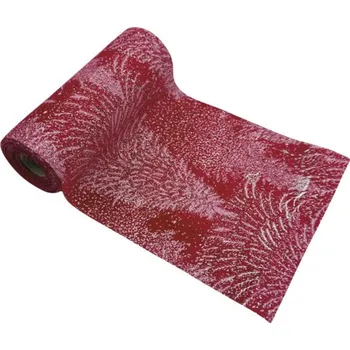 Vánoční dekorace Vánoční stuha dekor strom 14 x 270 cm červená