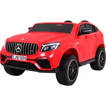 Dětské elektrovozidlo Mercedes GLC 63S dětské auto Červená + 4x4 + MP4 + LED + Eco kůže + Pomalý start + EVA