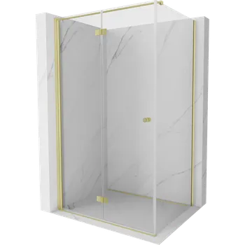 Mexen Mist-F skládací sprchová kabina levá 70 x 80 cm, transparentní, zlatá kartáčovaná - 8A6T-070-080-55-00-L Sprchové kouty