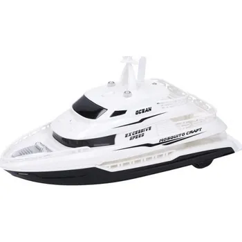 autíčko Loď na setrvačník s efekty bílá 22 cm