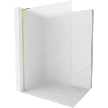 Mexen Kioto L sprchová stěna Walk-in 100 x 200 cm, námraza, zlatá kartáčovaná - 800-100-103-55-30 Sprchové stěny