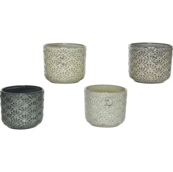 Květináč Obal na květináč kamenina Ø 8 x 9 cm, různé druhy