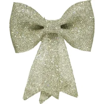 Vánoční dekorace Mašle třpytivá dekorativní 40 cm zlatá