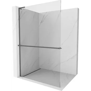 Mexen Kioto+ L sprchová stěna s poličkou Walk-in 80 x 200 cm, transparentní, gun metal - 800-080-123-95-00 Sprchové stěny