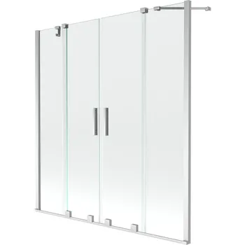 Vanová zástěna Mexen Velar Duo vanová zástěna 2-křídlá posuvná 150 x 150 cm, transparentní, chrom - 896-150-000-02-01 Vanové zástěny