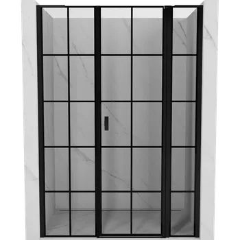 Sprchové dveře Mexen Mist L pravé sprchové dveře 135 cm, černá mřížka, černé - 8A4L-135-001-70-77-P Sprchové dveře
