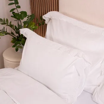 Bavlněný povlak na polštář 70x90 s madeirovou krajkou