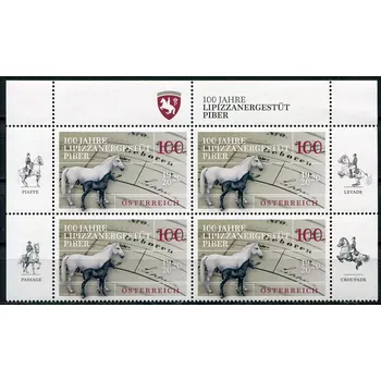 Poštovní známka Österreich post (2020) MiNr. 3542 ** (4-bl) - Rakousko - Lipicánský hřebčín Piber (Štýrsko)