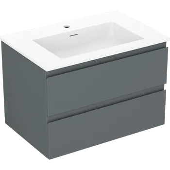 Koupelnový nábytek Mexen Orio koupelnová skříňka 70 cm s umyvadlem Otis, 2 zásuvky, grafit mat/bíla mat - 91A10-07047-2-BFF66-W18M01 Skříňky s umyvadlem