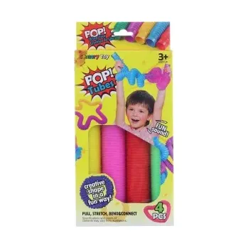 Hračka pro nejmenší Natahovací plastové trubky pro děti – mix barev (4 ks)