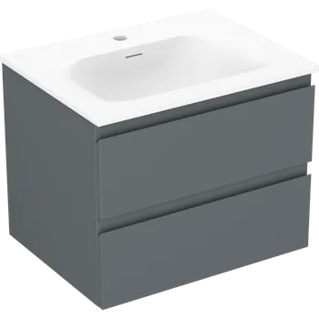 Koupelnový nábytek Mexen Orio koupelnová skříňka 60 cm s umyvadlem Vela, 2 zásuvky, grafit mat/bílá mat - 91A10-06047-2-BFF66-W23M01 Skříňky s umyvadlem