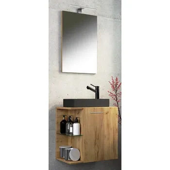 Umyvadlo Vcm 3dílné umyvadlo pro hosty Hausa BL se zrcadlem, dub medový