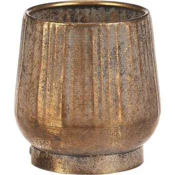 Vánoční dekorace Kovová vánoční dekorace mísa na aranž zlatá 1/3 nejmenší 9x9 cm