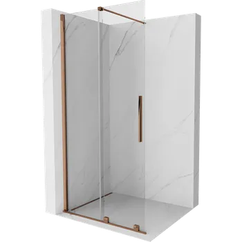 Mexen Velar posuvná sprchová stěna Walk-in 85 x 200 cm, transparentní 8 mm, růžové zlato - 871-085-000-03-60 Sprchové stěny