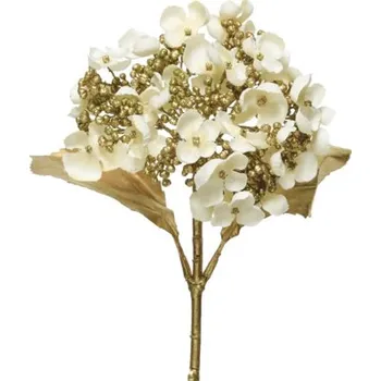 umělá květina Dekorativní umělá květina hortenzie 65 cm zlatá