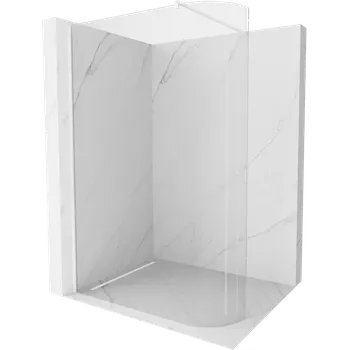 Mexen Kioto-R zaoblená sprchová stěna Walk-in 130 x 200 cm, transparentní 8 mm, bílá - 800-130-101-20-06 Sprchové stěny