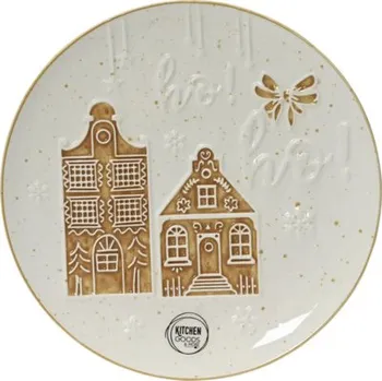 Talíř Dekorativní talíř Ø 20 cm vzor domečků