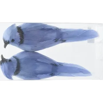 Dekorativní figurka ptáček 4 x 4 cm modrá 2 ks