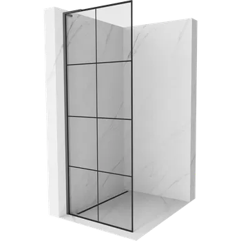 Mexen Kioto L sprchová stěna Walk-in 90 x 200 cm, černá mřížka, gun metal - 800-090-103-95-77 Sprchové stěny