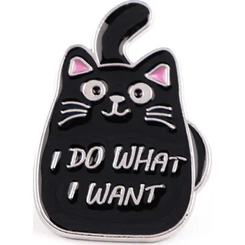 Brož Brož / odznak kočka, barva 6 černá