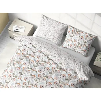 Povlečení Dreamy Linens Povlečení bavlněné, Pastelové květy a Flíčky Rozměry: 220 x 140 cm