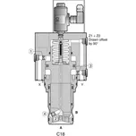 C18DEC107E25/0U99009999 hydraulický 2/2 ventil PARKER se snímáním polohy, NG25