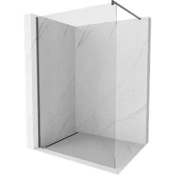 Mexen Kioto sprchová stěna Walk-in 125 x 200 cm, transparentní 8 mm, kartáčovaný šedá zbraň - 800-125-101-66-00 Sprchové stěny
