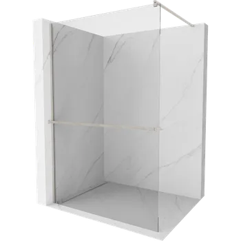 Mexen Kioto+ sprchová stěna s poličkou Walk-in 70 x 200 cm, transparentní, kartáčovaný nikl - 800-070-121-97-00 Sprchové stěny