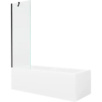 Vana Mexen Cubik obdélníková vana 170 x 70 cm s krytem a jedním křídlem 60 cm, transparentní, černá - 550317070X9506000070 Vany se zástěnou