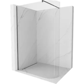 Mexen Kioto-R zaoblená sprchová stěna Walk-in 150 x 200 cm, průhledná 8 mm, gun metal - 800-150-101-95-06 Sprchové stěny