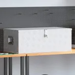 vidaXL Úložný box 90 x 47 x 33,5 cm hliník [152255] Barva: Stříbrná