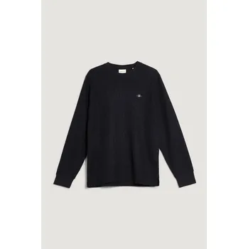 TRIČKO GANT TEXTURE CUFF LS T-SHIRT BLACK