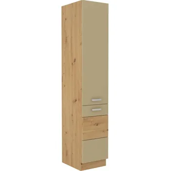 Šatní skříň Vysoká potravinová skříň, šíře 40 cm Cappuccino lesk